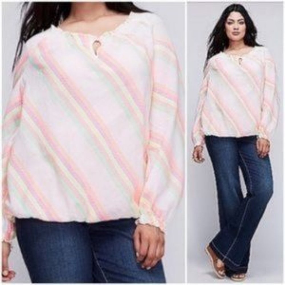 Lane Bryant Keyhole Neon Off Shoulder Tunic Size 18/20 New With Tags